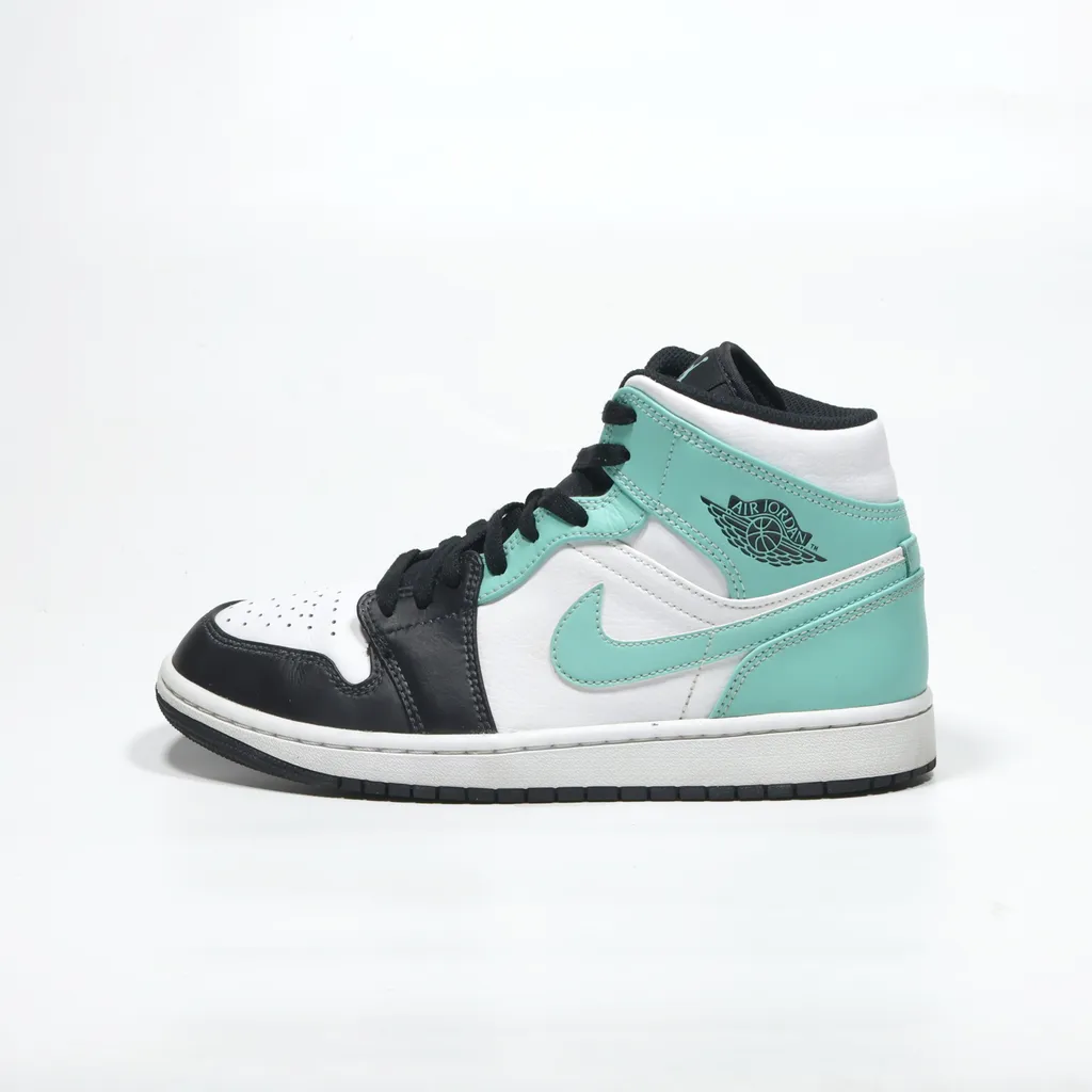 Air Jordan Air Jordan 1 Mid High-Top Sneakers Leather Green Color For Men