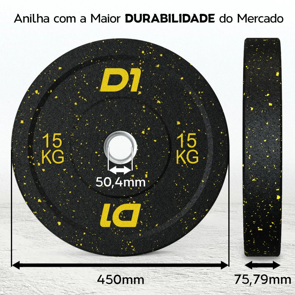 Anilha Olímpica Bumper Cross Training de Borracha Hi Temp