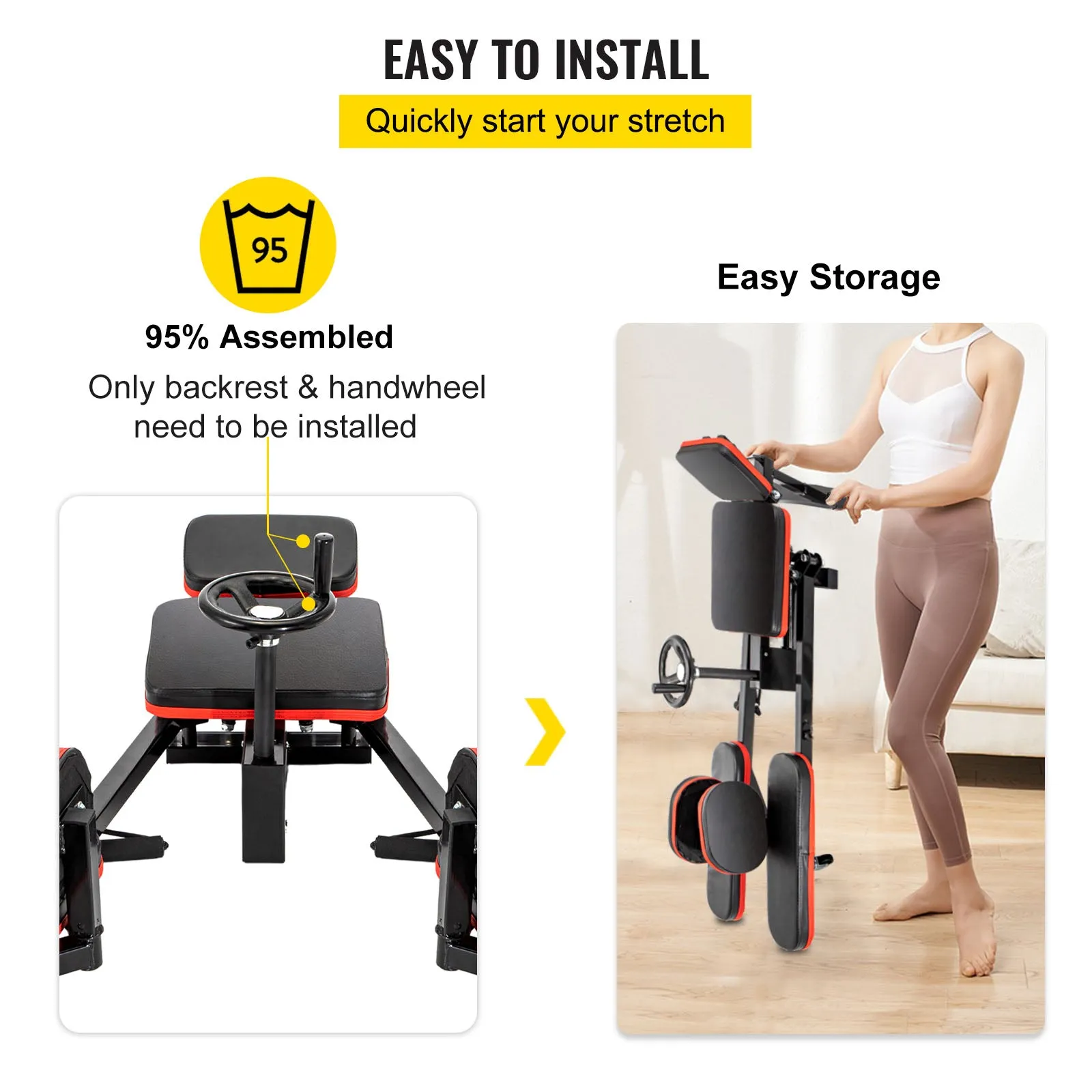 Leg Stretch Machine 220lbs Leg Stretcher Training Fitness